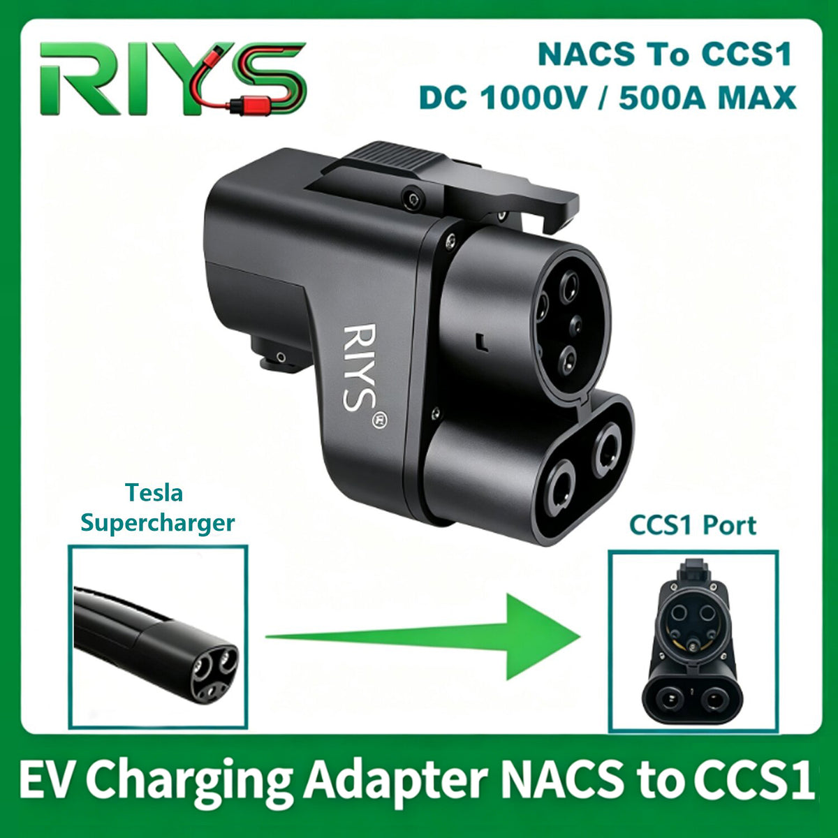 NACS‑CCS1 DC Adapter 500A Max 1000V 250KW for EV
