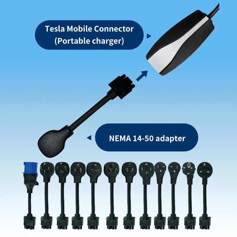 RIYS nema 14-50 plug adapter for tesla model s, 3, x, y ev charger extension cable connection tesla nema adapter gen 2