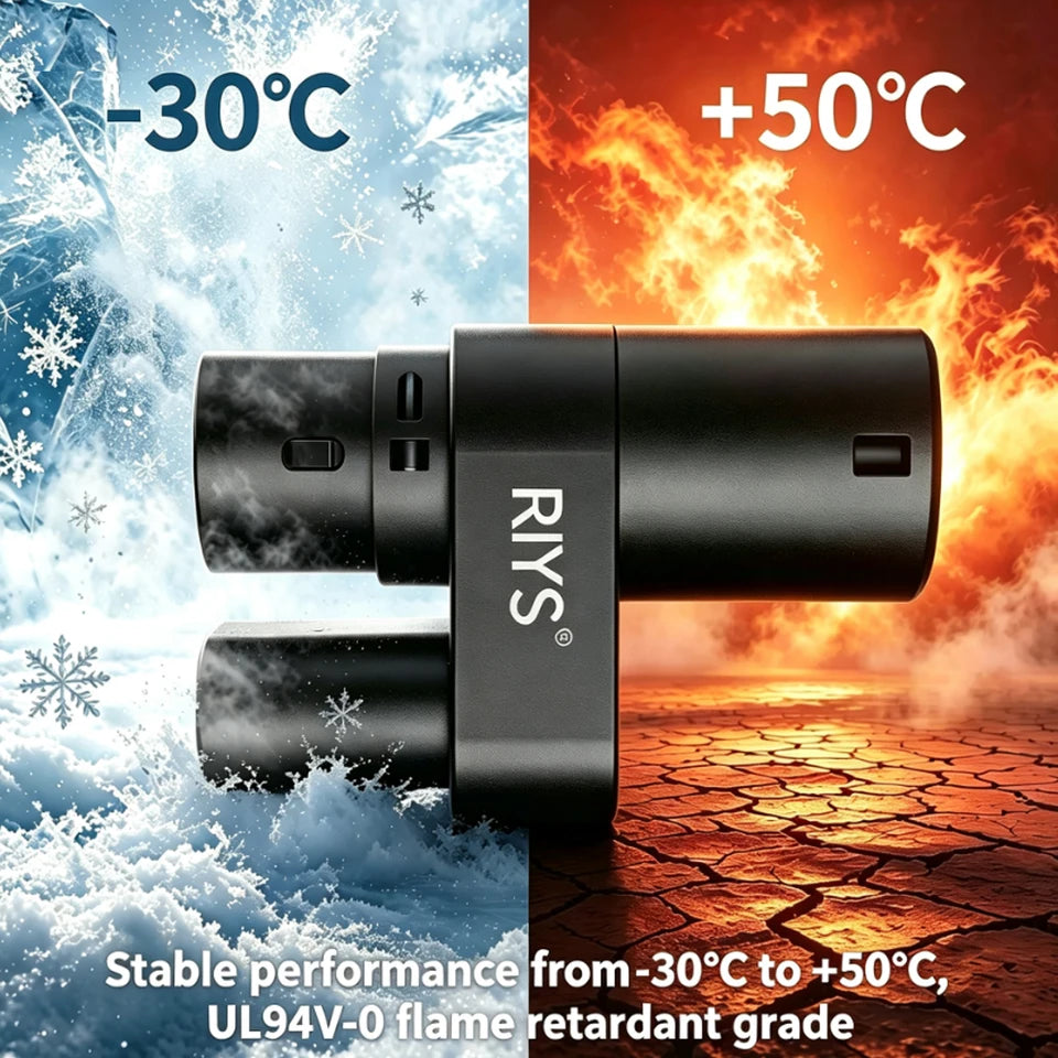 RIYS CCS2‑to‑Type2 Tesla EV Charging Adapter for Model S/X